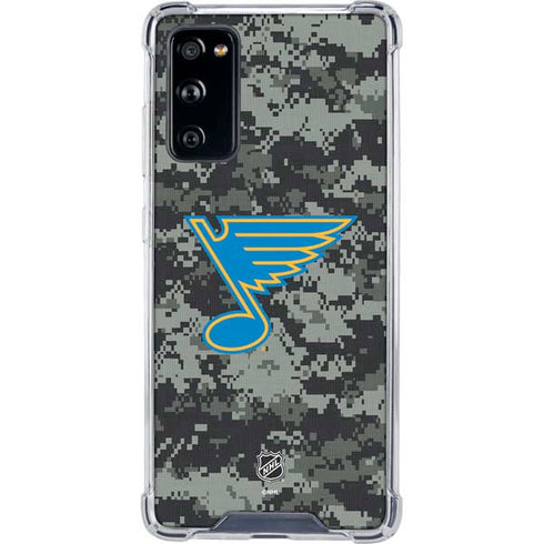 NHL St. Louis Blues Camo Galaxy S20 FE Clear Case